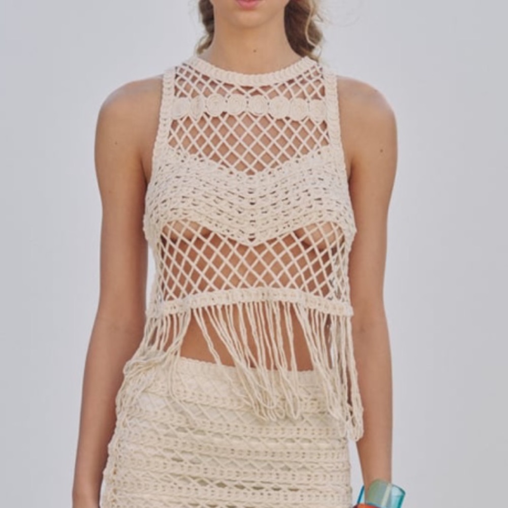 NWT zara macrame top